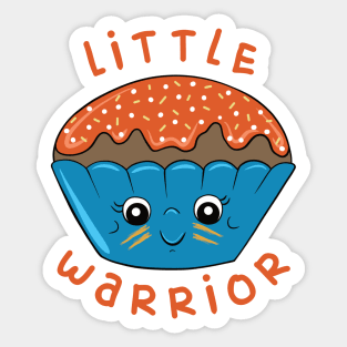 Little Warrior - Cute Warrior Cupcake Design - Blue Sticker